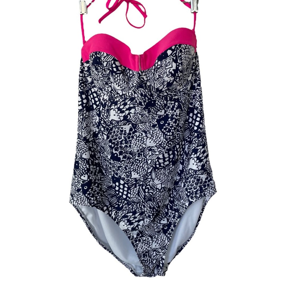 Lilly Pulitzer Size XL One Piece Swimsuit blue pink